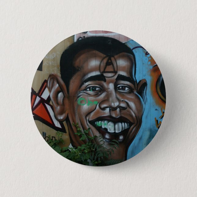 Obama Graffiti Pinback Button (Front)