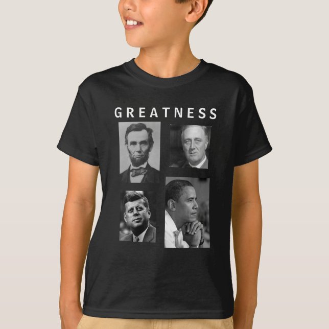 Obama GREATNESS Lincoln FDR JFK Obama  - KIDS T-Shirt (Front)