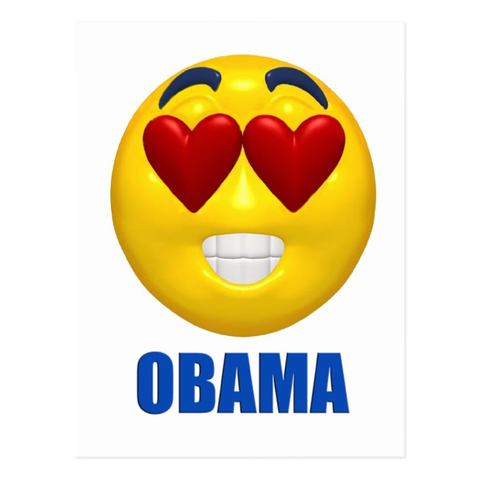 Obama Heart Smiley Face Post Cards