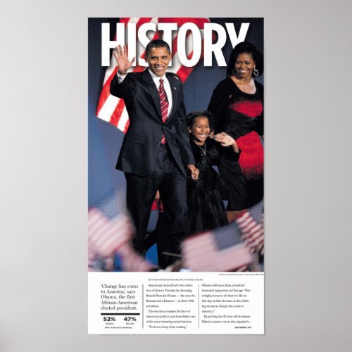Obama History Newspaper Poster