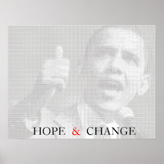 Obama Hope & Change Ascii Art Poster