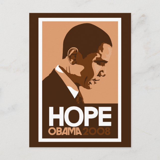 Obama - Hope Dark Brown Postcard (Front)