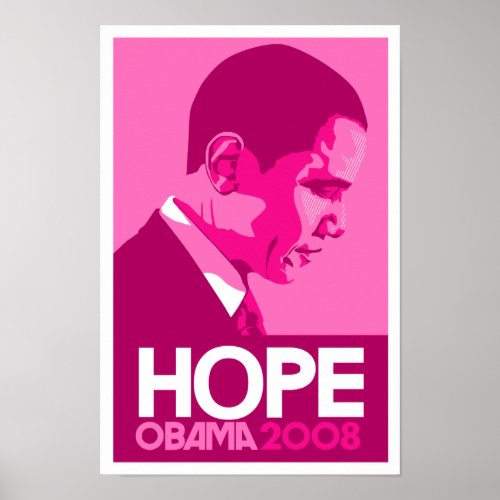 Obama _ Hope Dark Pink Poster