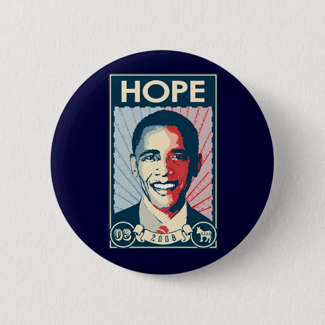 OBAMA HOPE PINBACK BUTTON (Front)