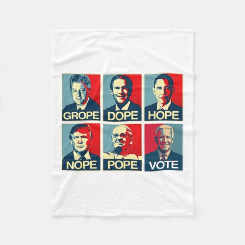 Obama Hope Trump Nope Joe Biden Kamala Harris Vote Fleece Blanket