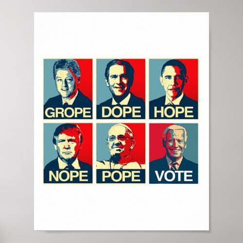 Obama Hope Trump Nope Joe Biden Kamala Harris Vote Poster