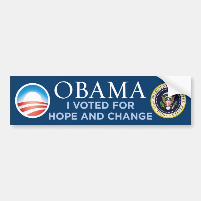 Obama - I Voted For Hope & Change Bumper Sticker (Front)