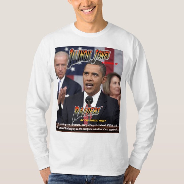 Obama ILLINOIS JONES - Raiders of the Public Trust T-Shirt (Front)