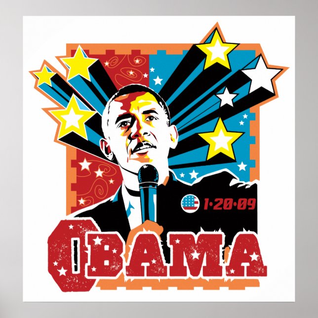 Obama Inaugration Poster - retro style (Front)