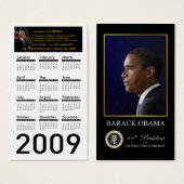 Obama Inauguration 2009 Calendar Profile Cards (Front & Back)