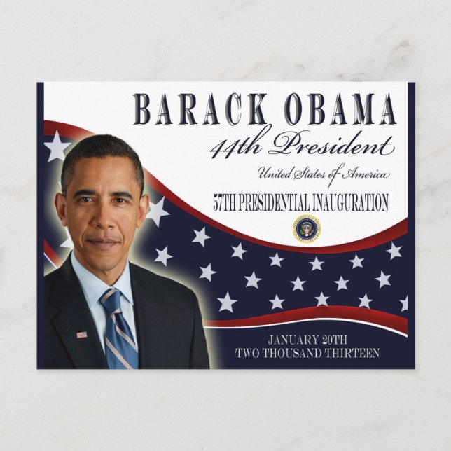 Obama Inauguration 2013 Commemorative Post Cards (Front)