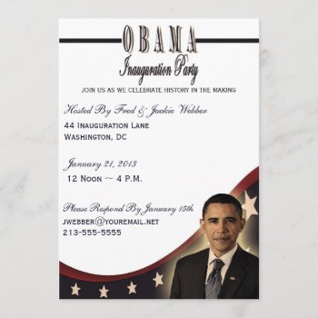 Obama Inauguration 2013 Party Invitation by NightSweatsDiva at Zazzle