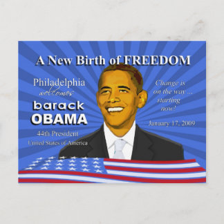 Obama Inauguration Events Philadelphia PA Postcard