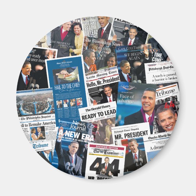 Obama Inauguration Newspaper Magnet (Front)