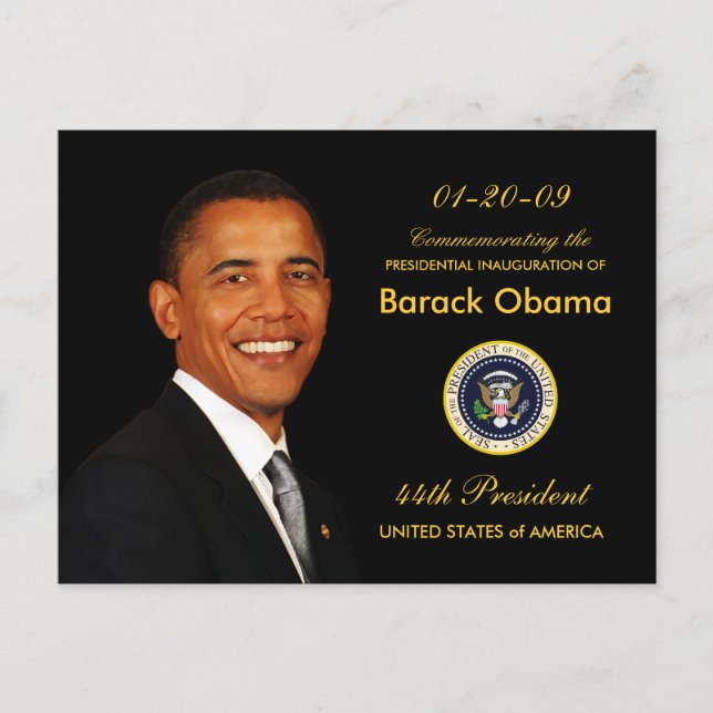 Obama Inauguration Party Invitation - Formal Postcard (Front)