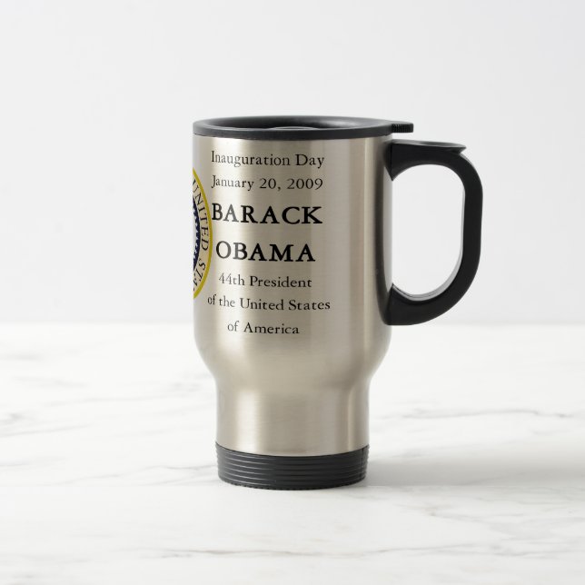 Obama Inauguration Souvenir Collectors Traveler Travel Mug (Right)