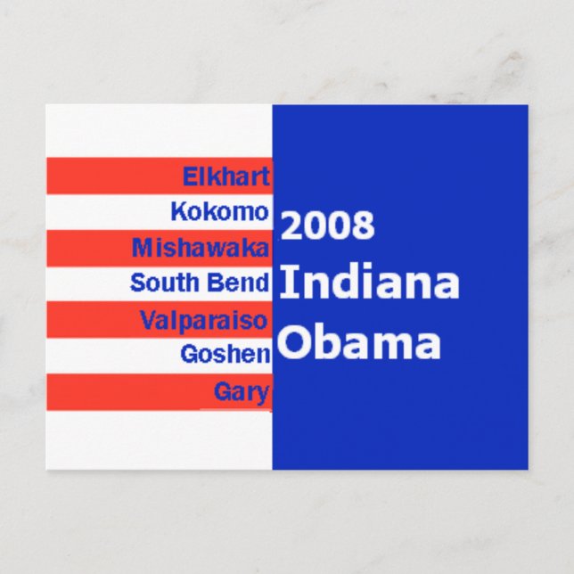 Obama INDIANA Postcard (Front)