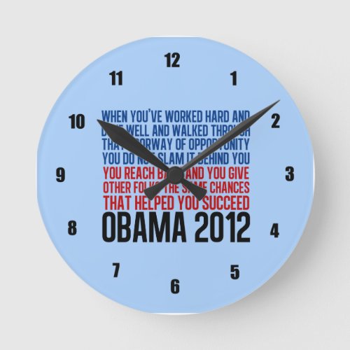 Obama Inspirational Round Clock