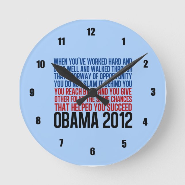 Obama Inspirational Round Clock (Front)