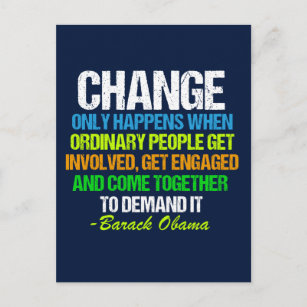 Obama Inspirational Speech Quote Change Politics Postcard