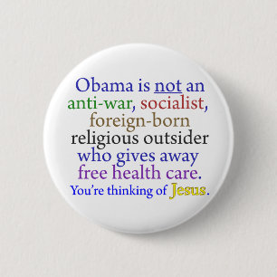 Obama & Jesus Pinback Button