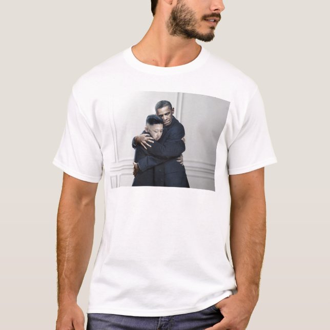 Obama Kim Jong Un North Korea Love T-Shirt (Front)