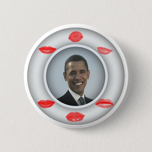 Obama Kisses Button (Front)