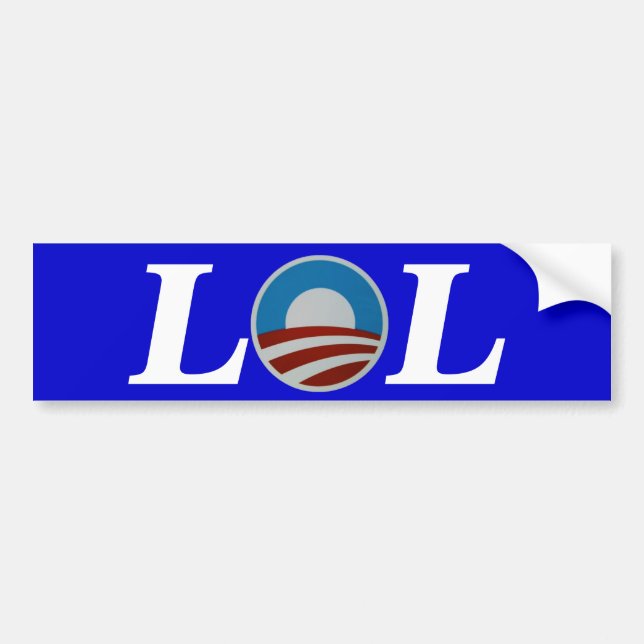 Obama Laughing Out Loud LOL Bumper Sticker (Front)