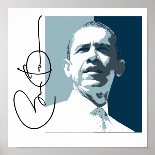 OBAMA LEADERSHIP BLUE _png Poster