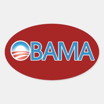 Obama Logo Oval Sticker by Hipster_Farms at Zazzle