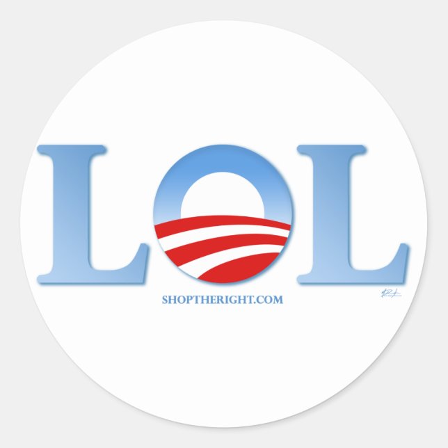 Obama LOL Classic Round Sticker (Front)