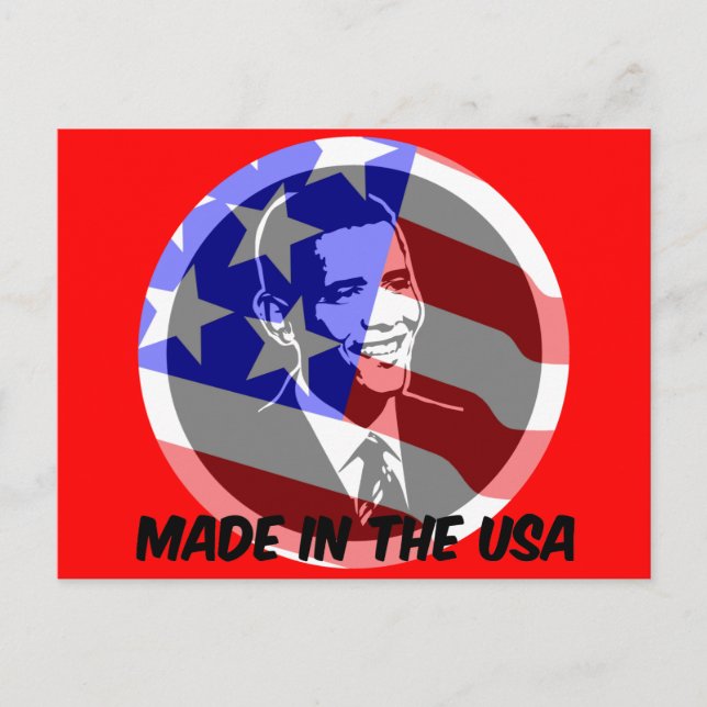 Obama made in the USA Postcard (Front)