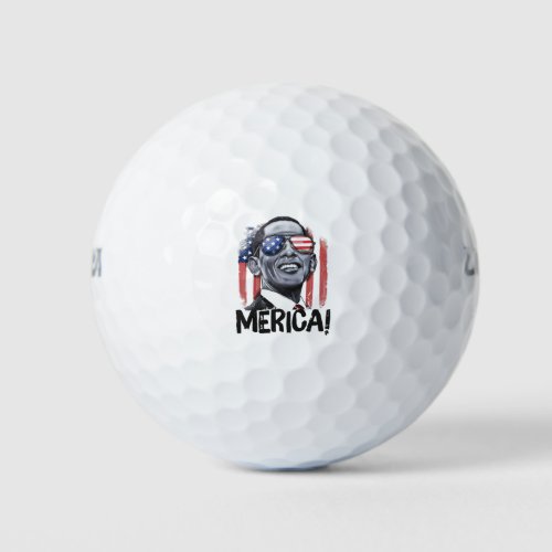 Obama Merica 4th of July Shirt for Men Women Boys Golf Balls