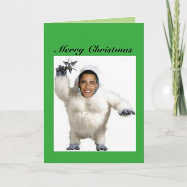 Obama-nable Snowman Christmas Card (Front)