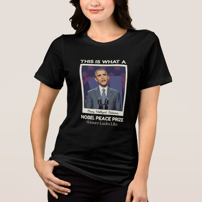Obama Nobel Peace Prize Looks Like Statesman Tri-Blend Shirt (Front)