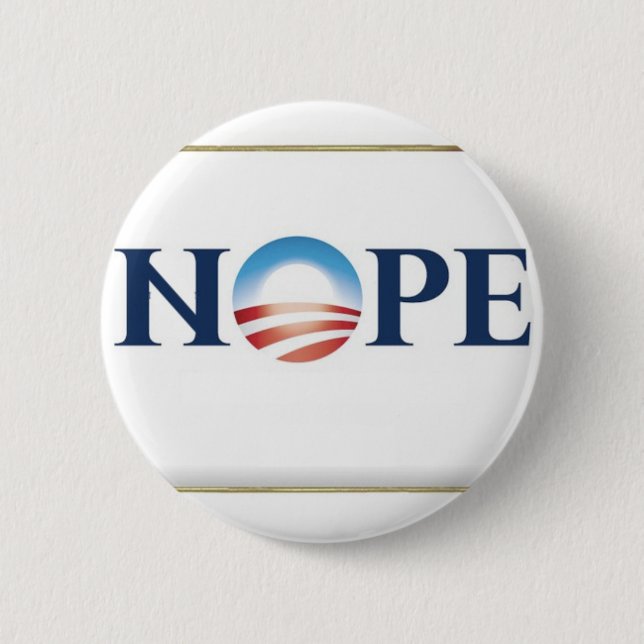 Obama Nope Pinback Button (Front)