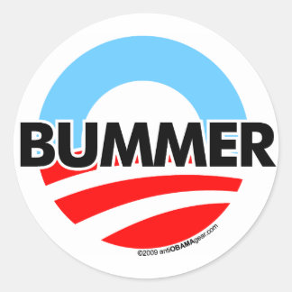 Obama O Bummer Logo Classic Round Sticker