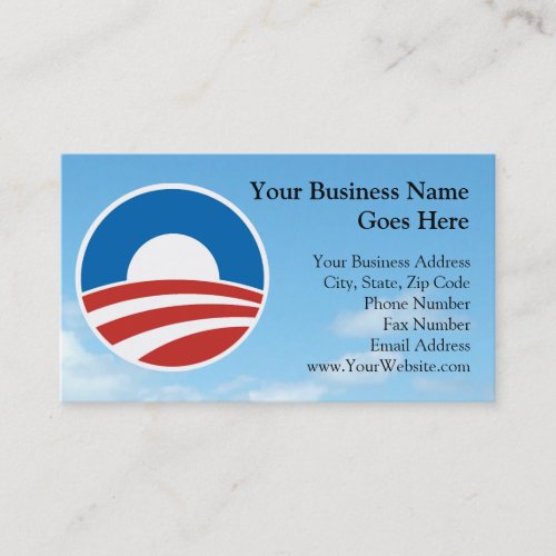 Obama-O Logo with Blue Business Card Template