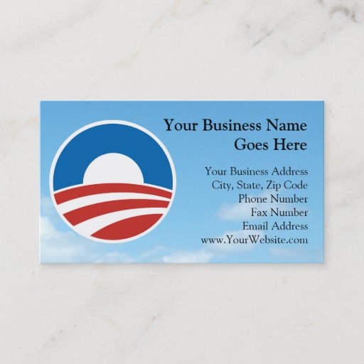 Customizable Obama-O Logo with Blue Business Card Template