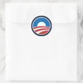 Obama-O Logo with Blue Classic Round Sticker (Bag)