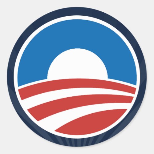 Obama_O Logo with Blue Classic Round Sticker