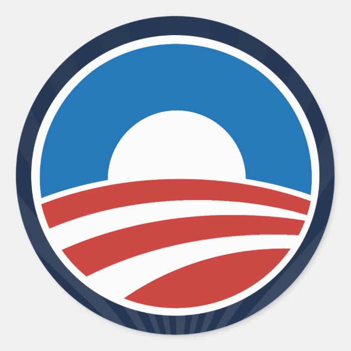 Obama O Logo with Blue Round Stickers