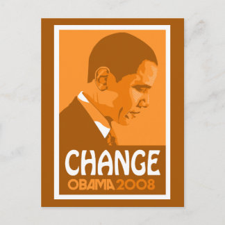 Obama Orange Change Postcard