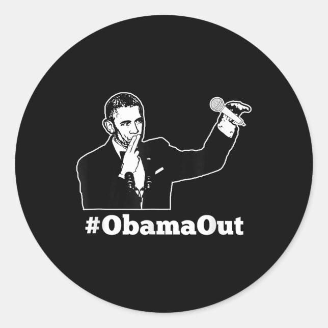 Obama Out - #obamaout Mic Drop Funny  Classic Round Sticker (Front)