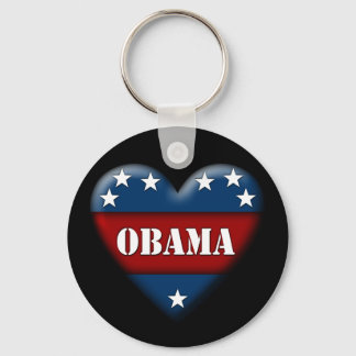 obama patriotic heart keychain