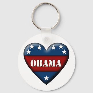 obama patriotic heart keychain