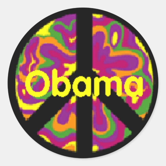 Obama Peace Sign Sticker (Front)