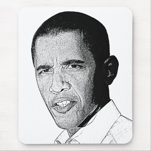 Obama Pencil Drawing Mouse Pad