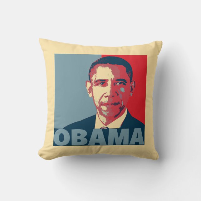 OBAMA POP ART  THROW PILLOW (Front)