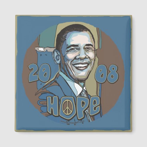 Obama Portrait 2008 Hope Magnet